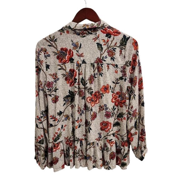 Anthropologie Maeve Janie Top Flounced Peasant Blouse Size 4 Floral - Picture 5 of 10